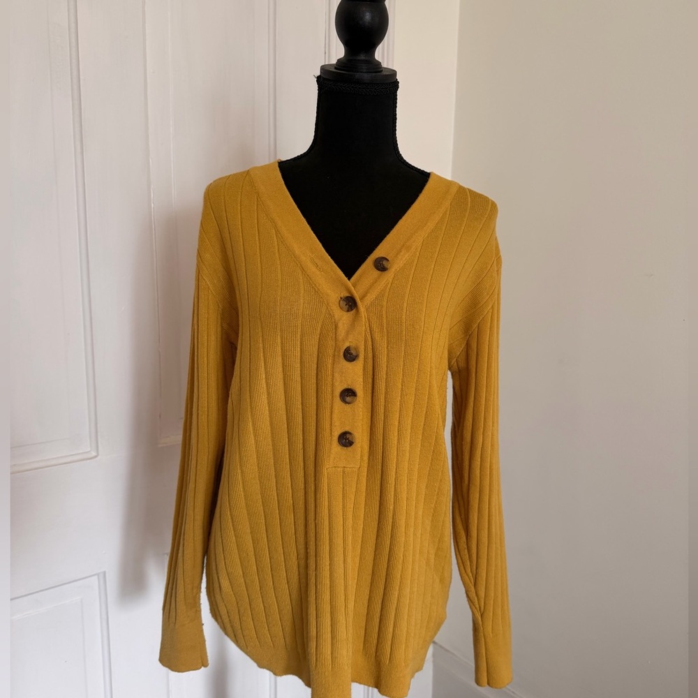 Mustard V-Neck Sweater